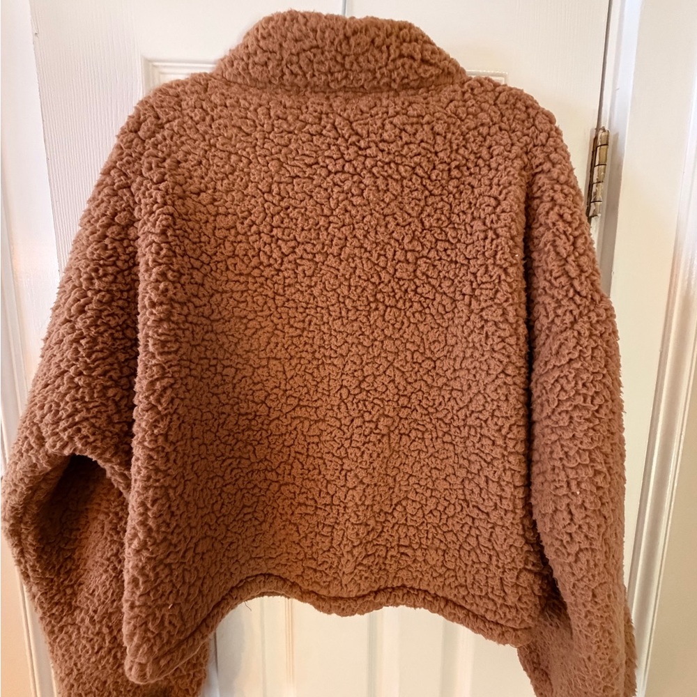 Express Warm Brown Teddy Jacket - Picture 3 of 3